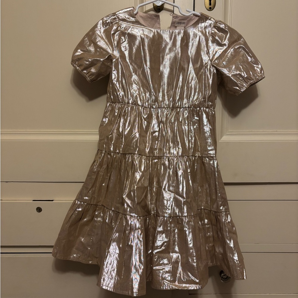 Crew cuts gold party dress